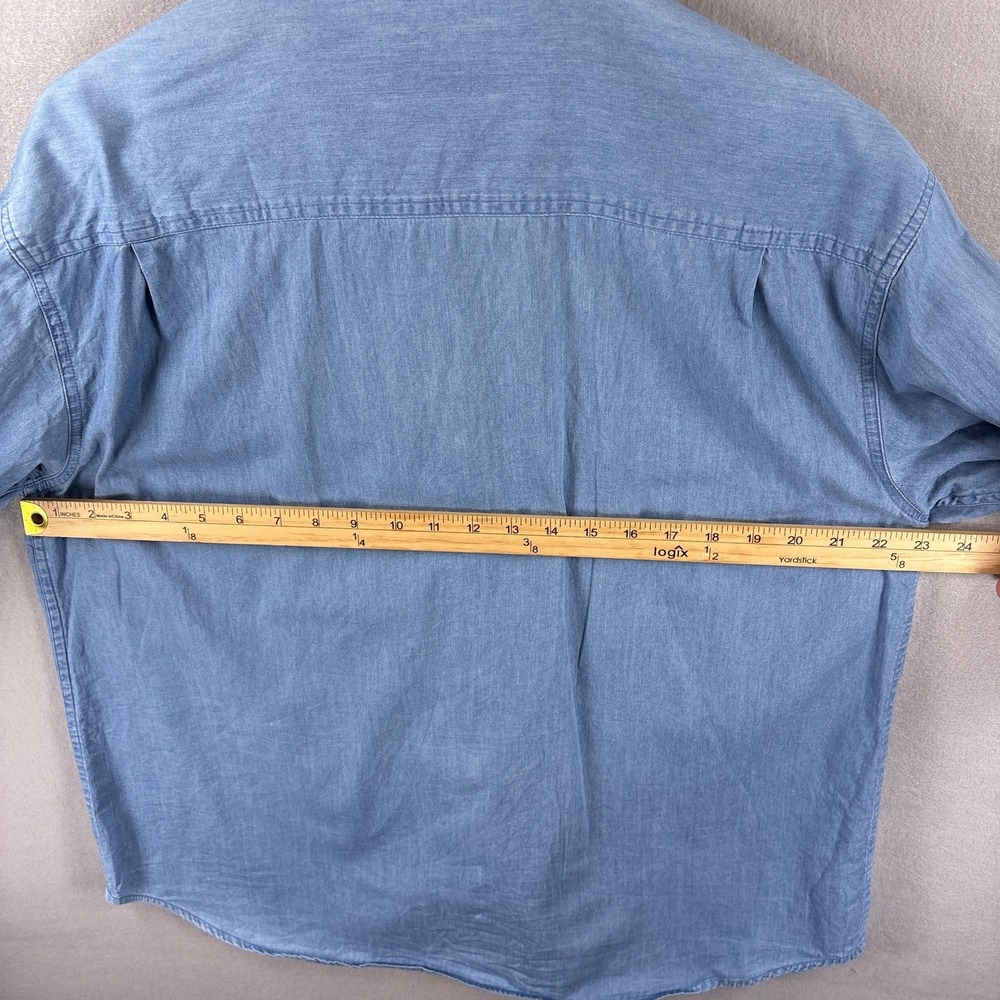 Vintage Northern Treasures Chambray Button Up XL Floral Cottagecore Embroidered - Picture 13 of 14